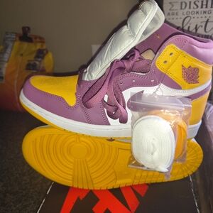Jordan 1 Retro Brotherhood Purple and Yellow High-Tops
